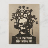 Carte Postale Éteins Le Complicateur Steampunk Overthinking (Devant)