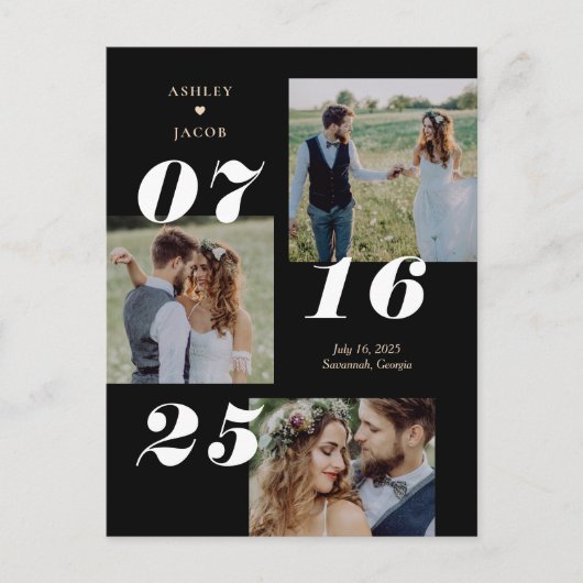 Carte Postale Étendre Joy COULEUR ÉDITABLE Enregistrer La Date (Devant)