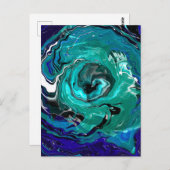 Carte Postale Éternité bleue | Art Abstrait (Devant / Derrière)