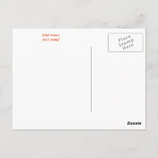 Carte Postale Ethel Waters (Dos)