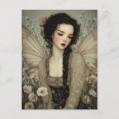Carte Postale Ethereal Fairy With Wings in flower Garden Art (Devant)