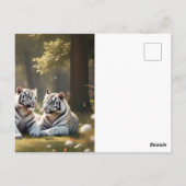 Carte Postale Ethereal White Tigers – Woodland Postcard (Dos)