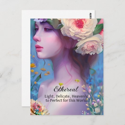 Carte Postale Ethérée Femmes, Guide de l'Esprit, Ange, Fée (Devant / Derrière)