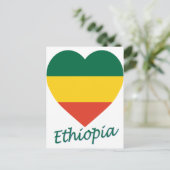 Carte Postale Éthiopie (civile) Coeur du drapeau (Debout devant)