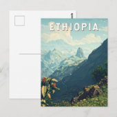 Carte Postale Ethiopie Illustration Voyage Art Vintage (Devant / Derrière)