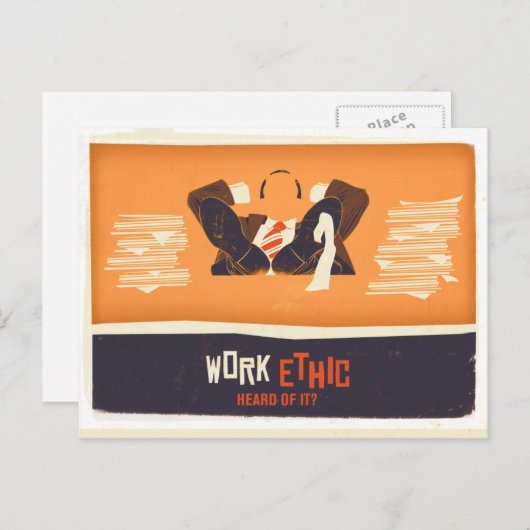 Carte Postale Éthique du travail (Devant / Derrière)