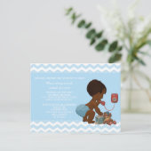 Carte Postale Ethnic Boy on Phone Blue Chevron Baby Book Demande (Debout devant)