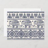 Carte Postale Ethnic Tribal Aztec Elephant Pattern (Devant / Derrière)