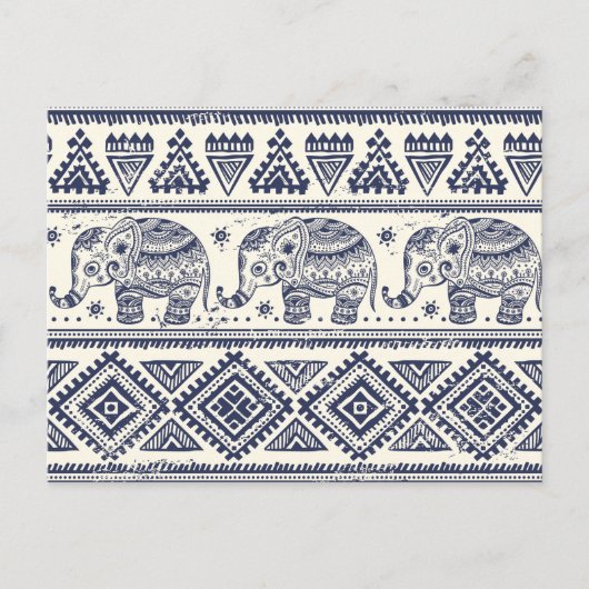 Carte Postale Ethnic Tribal Aztec Elephant Pattern (Devant)