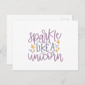 Carte Postale Étincelle comme une licorne (Devant / Derrière)