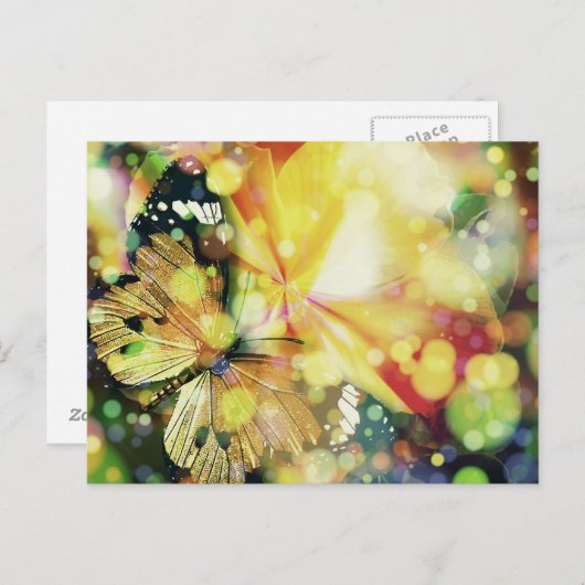 Carte Postale Étincelles papillon (Devant / Derrière)
