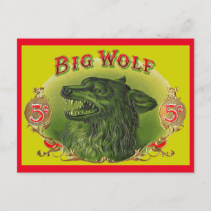 Carte Postale Étiquette à cigares Big Wolf