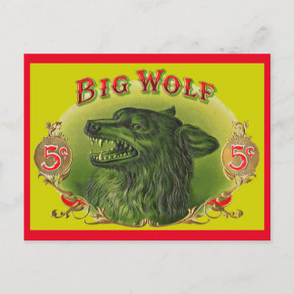 Carte Postale Étiquette à cigares Big Wolf
