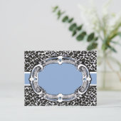 Carte Postale Étiquette bleu Motif Cheetah (Debout devant)
