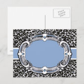 Carte Postale Étiquette bleu Motif Cheetah (Devant / Derrière)
