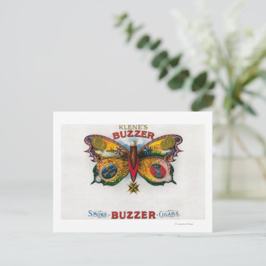 Carte Postale Étiquette Buzzer Cigar Box (Debout devant)