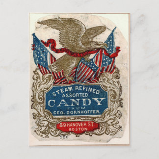 Carte Postale Étiquette Candy Maker, Boston, Massachusetts