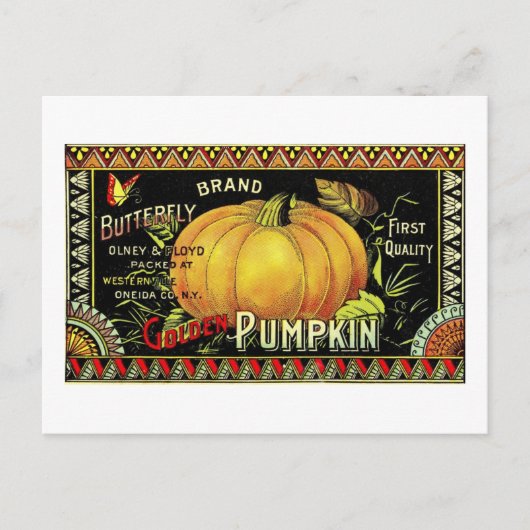 Carte Postale étiquette citrouille (Devant)