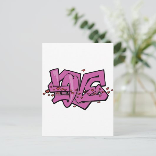 Carte Postale étiquette d'amour graffiti (Debout devant)