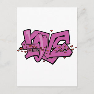 Carte Postale étiquette d'amour graffiti