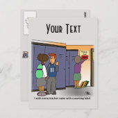 Carte postale Étiquette d'avertissement (Devant / Derrière)