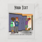 Carte postale Étiquette d'avertissement (Devant)