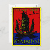 Carte Postale Étiquette de bagages Shanghai (Devant / Derrière)