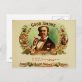 Carte Postale Étiquette de boîte à cigares vintage (Devant / Derrière)
