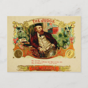Carte Postale Étiquette de boîte à cigares vintage