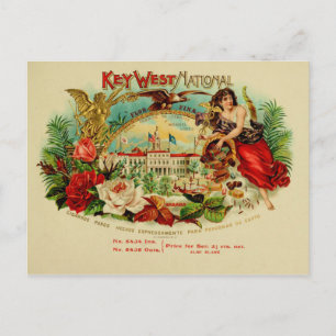 Carte Postale Étiquette de boîte à cigares vintage