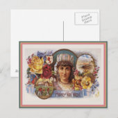 Carte Postale Étiquette de boîte à cigares vintage (Devant / Derrière)