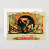 Carte Postale Étiquette de boîte à cigares vintage (Devant / Derrière)