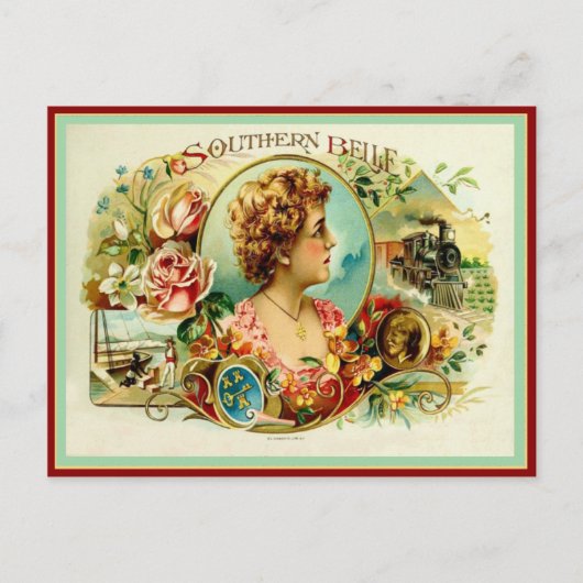 Carte Postale Étiquette de boîte à cigares vintage (Devant)