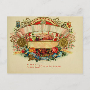 Carte Postale Étiquette de boîte à cigares vintage