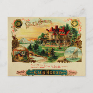 Carte Postale Étiquette de boîte à cigares vintage