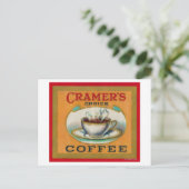 Carte Postale étiquette de café Cramer's Choice (Debout devant)