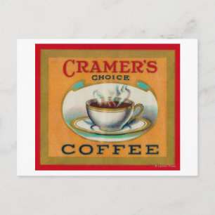 Carte Postale étiquette de café Cramer's Choice