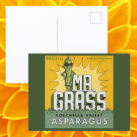 Étiquette de caisse de fruits vintage Mr. Grass As