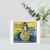 Carte Postale Étiquette de caisse de pomme du Pacifique (Debout devant)