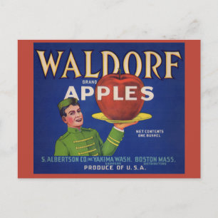 Carte Postale étiquette de caisse des pommes Waldorf 1920
