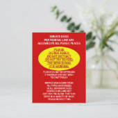 Carte Postale Étiquette de chien de service (Debout devant)