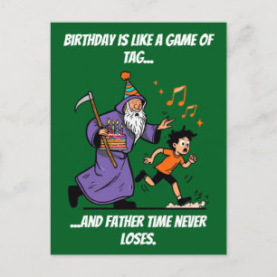 Carte Postale Étiquette de joyeux anniversaire drôle de chasse a