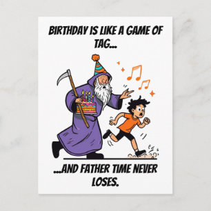 Carte Postale Étiquette de joyeux anniversaire drôle de chasse a
