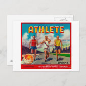 Carte Postale Étiquette de la marque Athlete Citrus (Devant / Derrière)