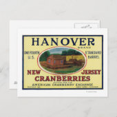 Carte Postale Étiquette de la marque Hanover Cranberry (Devant / Derrière)