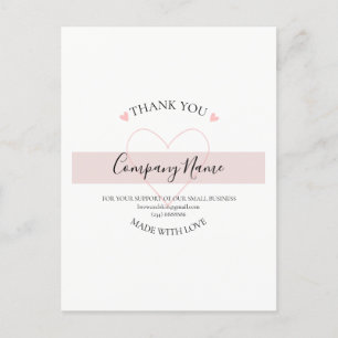 Carte Postale Étiquette de MERCI maison personnalisé