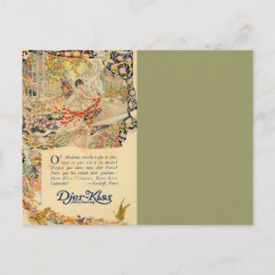 Carte Postale Étiquette de parfum français Djer-Kiss