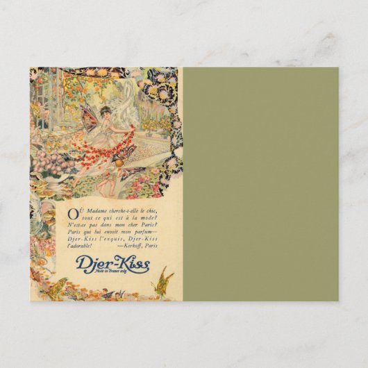 Carte Postale Étiquette de parfum français Djer-Kiss (Devant)