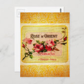 Carte Postale Étiquette de parfum français vintage (Devant / Derrière)