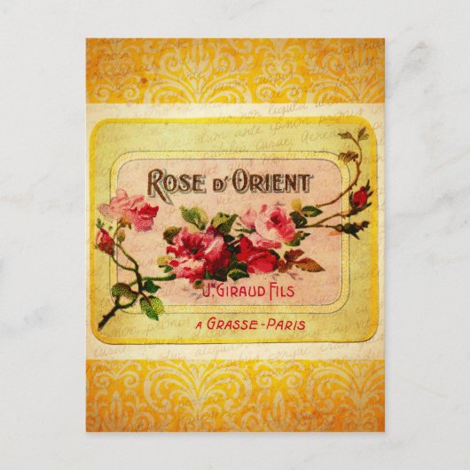 Carte Postale Étiquette de parfum français vintage (Devant)